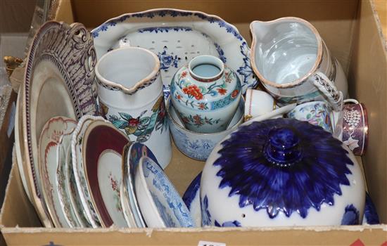 A group of 19th century porcelain and pottery